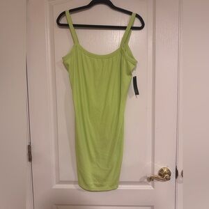 Wild Fable neon yellow/green ribbed bodycon dress